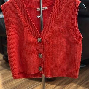 moon & madison Red Ribbed Knit Top